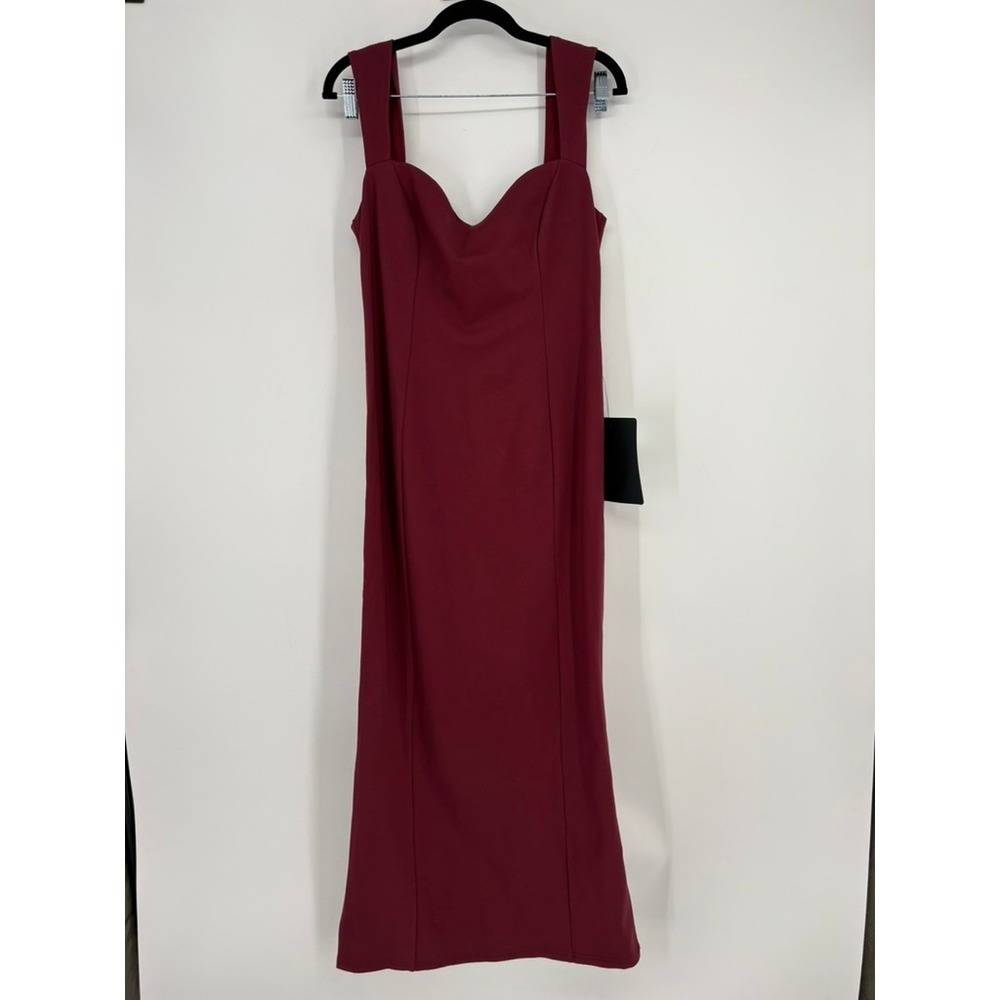 Lulus Dress Womens L Burgundy Sweetheart Neckline Maxi Gown Formal Bodycon